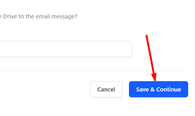 red arrow pointing to “Save & Continue” button to finish the set up