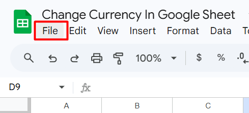 red rectangle highlights ‘File’ in the top menu